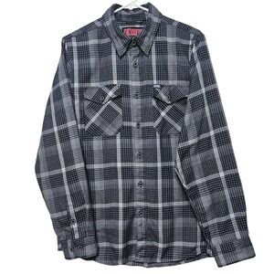 Dixxon Flannel Co The Paulson Navy Blue Plaid D-Tech Shirt Men Medium Fight Club